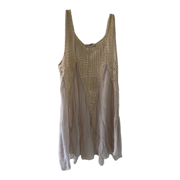 India Boutique Beige Beach Boho Indi Knit Cover-Up size M/L - Picture 2 of 3
